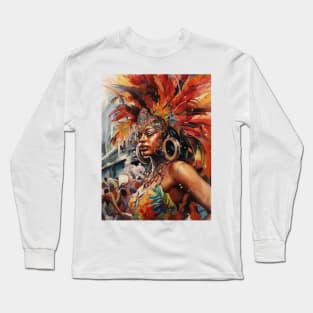 Carnival in Rio de Janeiro Watercolor Pattern #1 Long Sleeve T-Shirt